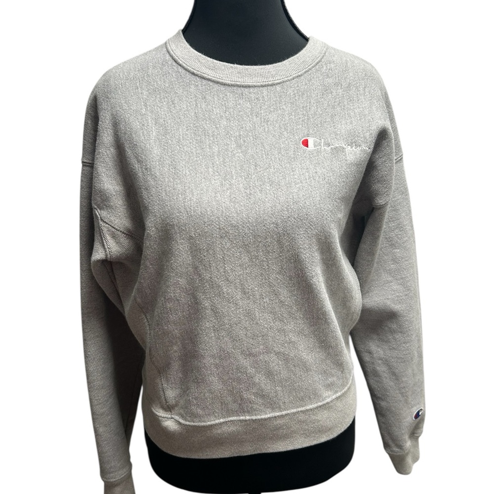 Champion Women's Heather Gray Crew Neck Sweater
